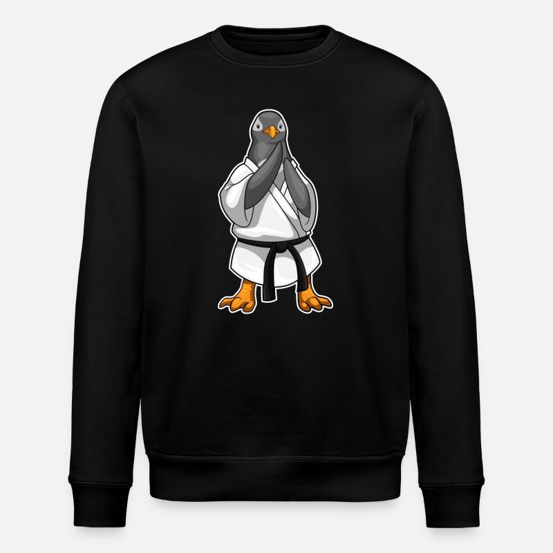 Pinguin Karate Kampfkunst - Stanley/Stella Unisex Bio-Sweatshirt ROLLER - Schwarz