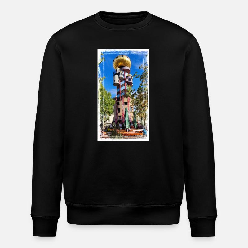 Hundertwasserturm beim Kuchlbauer - Stanley/Stella Unisex Bio-Sweatshirt ROLLER - Schwarz