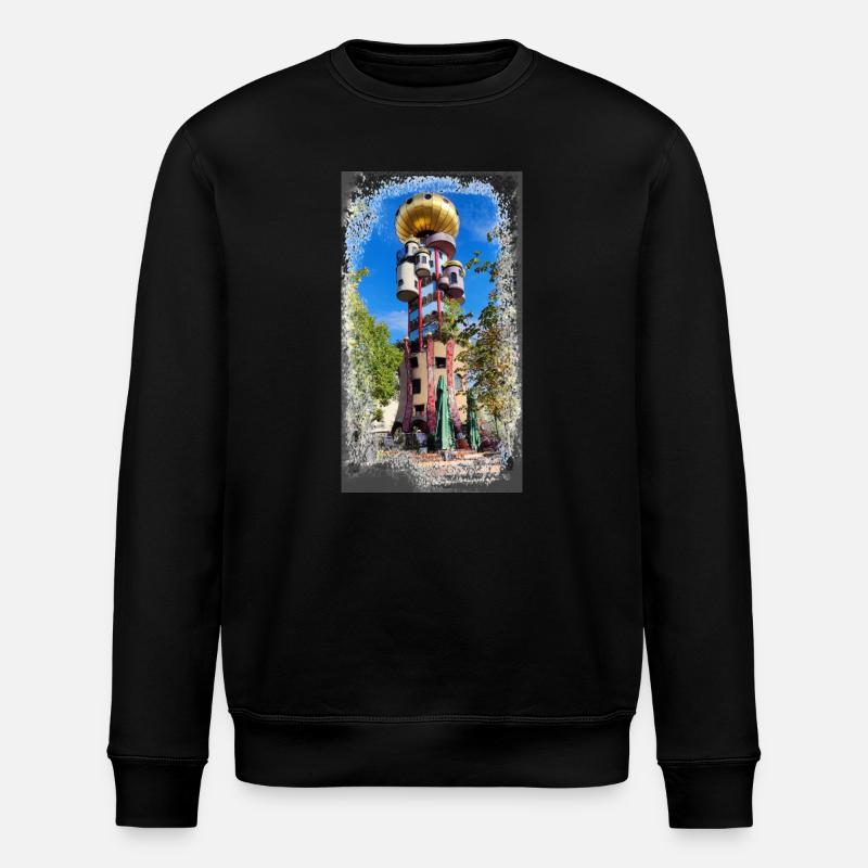 Hundertwasserturm beim Kuchlbauer - Stanley/Stella Unisex Bio-Sweatshirt ROLLER - Schwarz