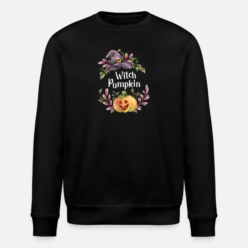 Citrouille Sorcière Florale - Sweat bio ROLLER Stanley/Stella Unisexe - noir