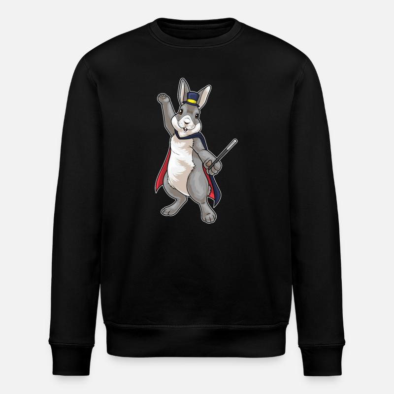 Bunny Wizard Wand - Stanley/Stella ROLLER Unisex Organic Sweatshirt - black
