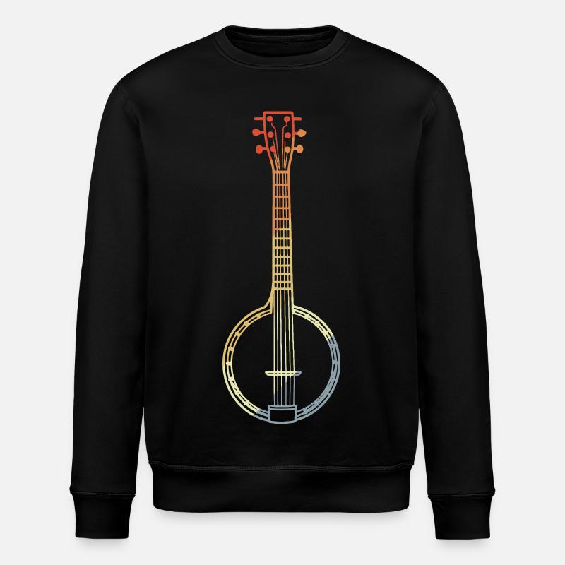 Banjo Skizze 90er Look - Stanley/Stella Unisex Bio-Sweatshirt ROLLER - Schwarz