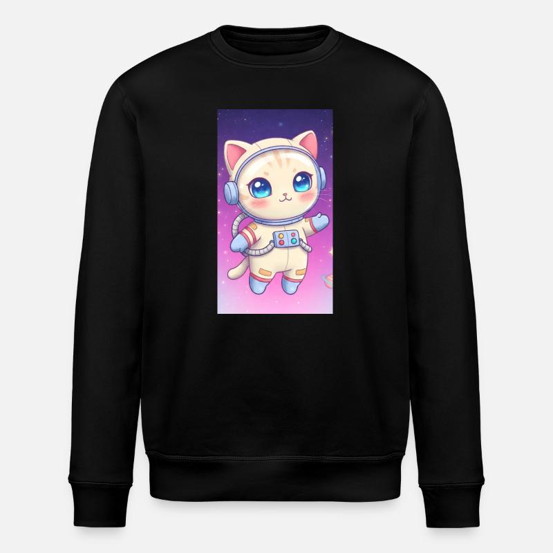 Astronaut Kätzchen - Stanley/Stella Unisex Bio-Sweatshirt ROLLER - Schwarz