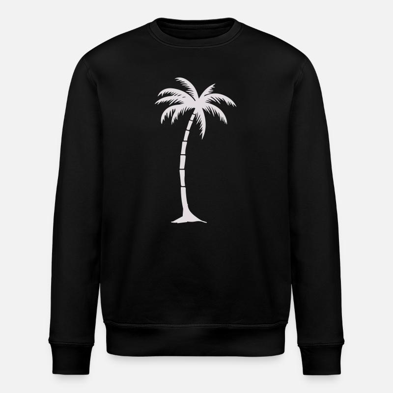 Tropical Palm Tree Silhouette - Stanley/Stella ROLLER Unisex Organic Sweatshirt - black