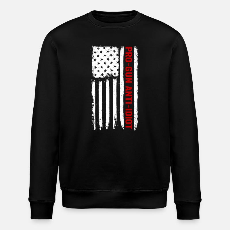 Pro-Waffen, Anti-Idiot - Stanley/Stella Unisex Bio-Sweatshirt ROLLER - Schwarz