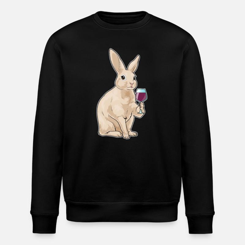 Rabbit Red Wine - Stanley/Stella ROLLER Unisex Organic Sweatshirt - black
