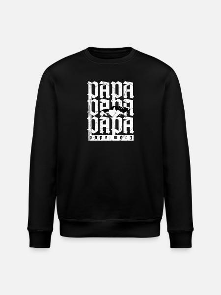 Papa Papa Papa Wolf - Stanley/Stella Unisex Bio-Sweatshirt ROLLER - Schwarz
