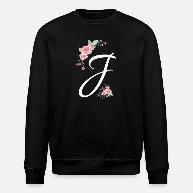 Lettre j fleurs - Sweat bio ROLLER Stanley/Stella Unisexe - noir