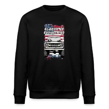 Bronco V8 US Flag Classic Car US 4x4 Bestseller - Stanley/Stella Unisex Bio-Sweatshirt ROLLER - Schwarz - Vorne - Nik (191cm)