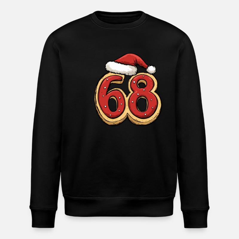 68 Number Christmas Cookie - Stanley/Stella ROLLER Unisex Organic Sweatshirt - black