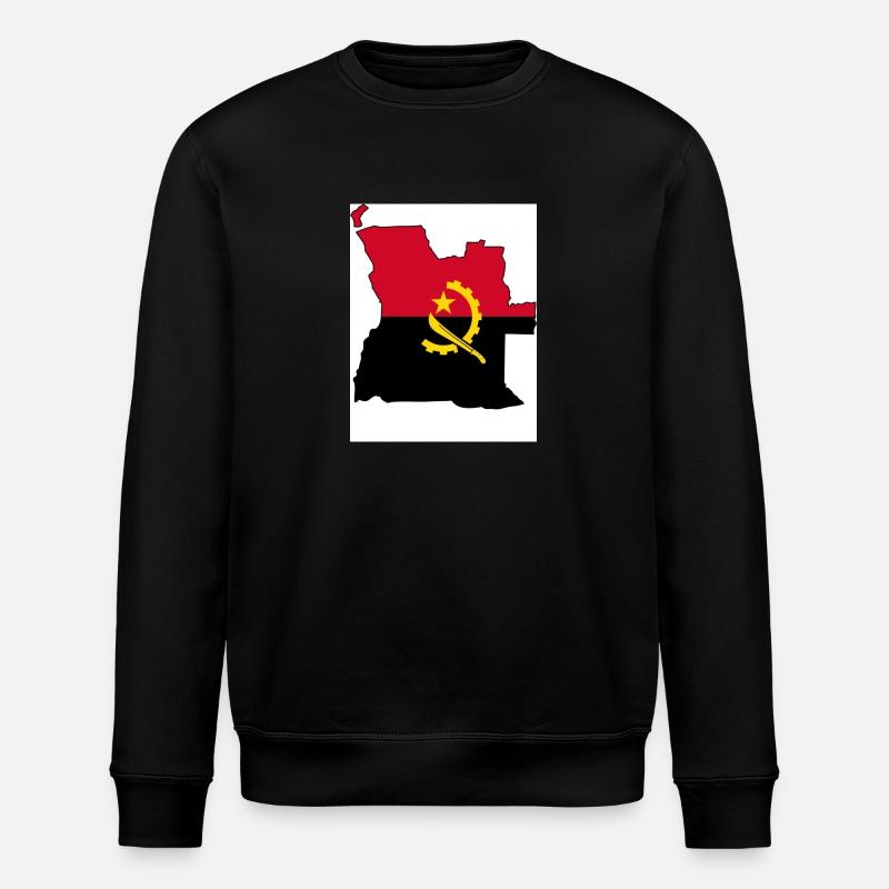 Angola Flagge, Map - Stanley/Stella Unisex Bio-Sweatshirt ROLLER - Schwarz