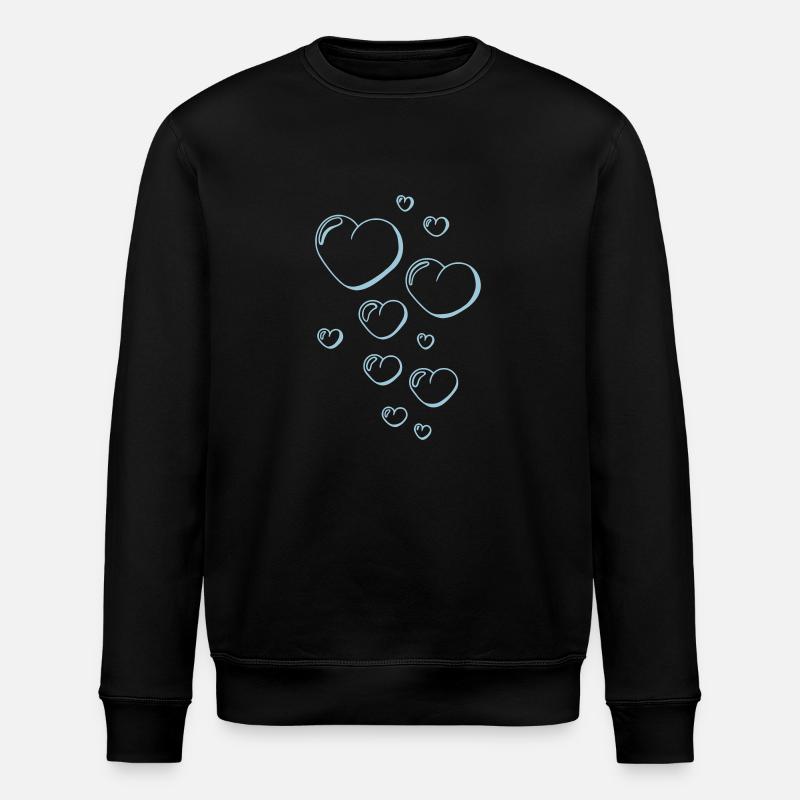 Bubble heart - Stanley/Stella ROLLER Unisex Organic Sweatshirt - black