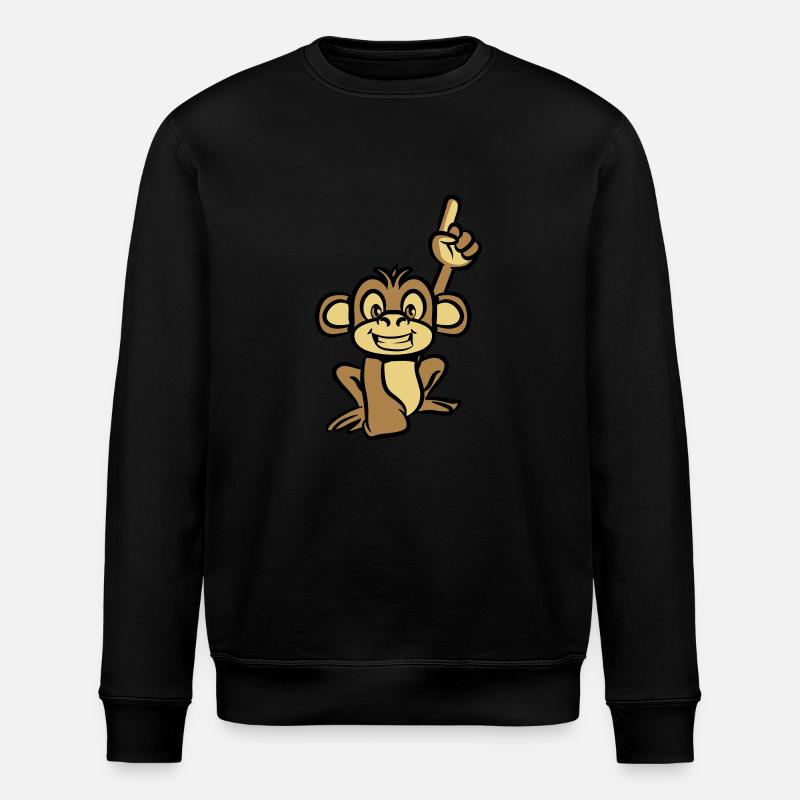 affe lustig zeigefinger - Stanley/Stella Unisex Bio-Sweatshirt ROLLER - Schwarz