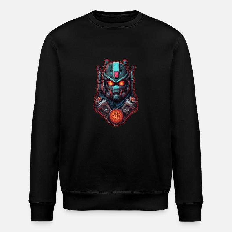 Samurai Warrior - Japan - Robot - Stanley/Stella ROLLER Unisex Organic Sweatshirt - black