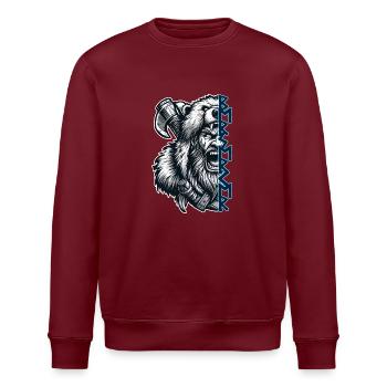 Berserker avec des runes - Sweat bio ROLLER Stanley/Stella Unisexe - bordeaux - Devant - Nik (191cm)