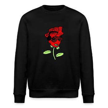 Frau DJ Rose Blume Hübsches Weibliches Gesicht - Stanley/Stella Unisex Bio-Sweatshirt ROLLER - Schwarz - Vorne - Nik (191cm)