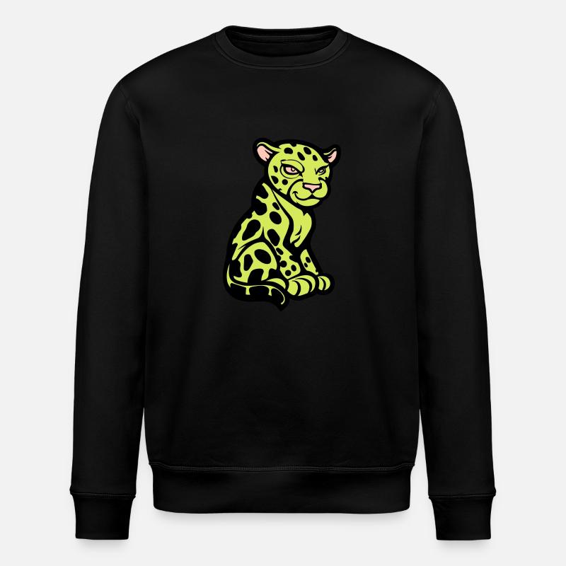 Cheetah Animal Comic - Stanley/Stella ROLLER Unisex Organic Sweatshirt - black
