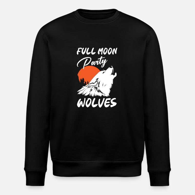 Full Moon Party Wolves - Stanley/Stella ROLLER Unisex Organic Sweatshirt - black