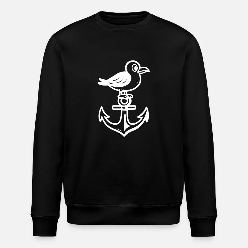 Möwe Anker Comic - Stanley/Stella Unisex Bio-Sweatshirt ROLLER - Schwarz