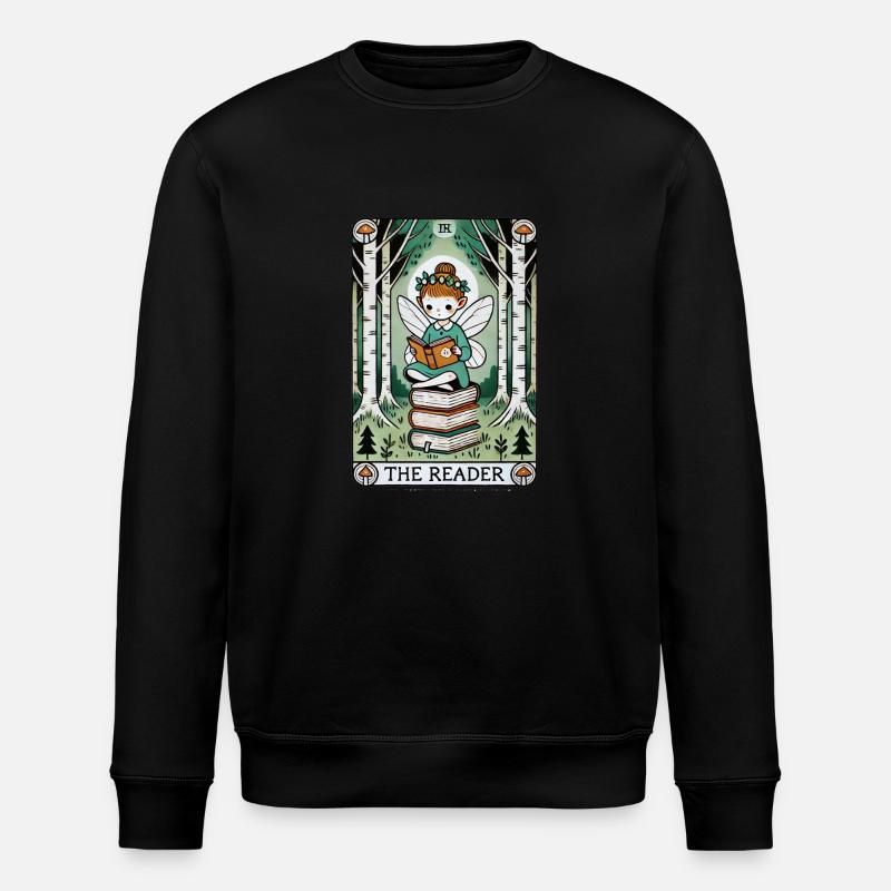 The Reader Tarot Card Design - Stanley/Stella ROLLER Unisex Organic Sweatshirt - black
