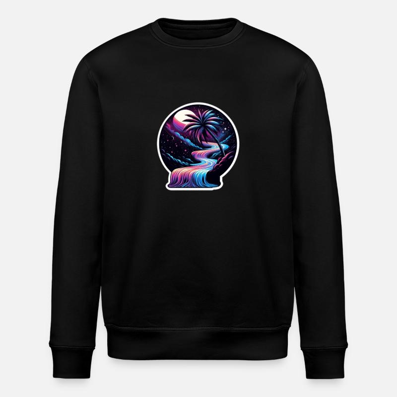 Galaxa Palm - Stanley/Stella ROLLER Unisex Organic Sweatshirt - black