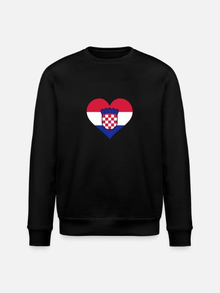 kroatien herz - Stanley/Stella ROLLER Unisex Organic Sweatshirt - black