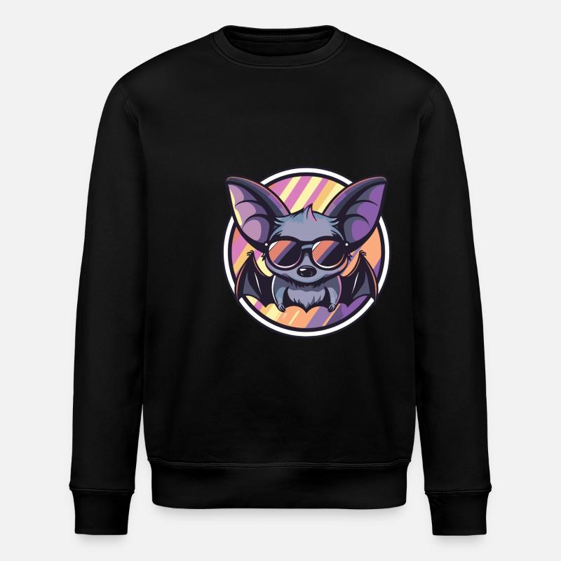 Fledermaus Cool Comic - Stanley/Stella Unisex Bio-Sweatshirt ROLLER - Schwarz