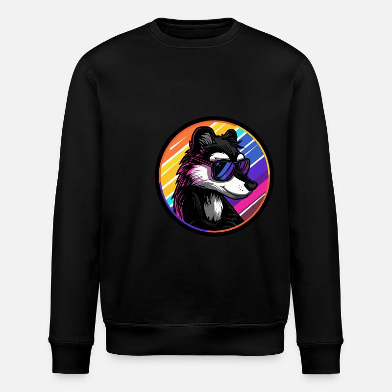 Stinktier Cool Comic - Stanley/Stella Unisex Bio-Sweatshirt ROLLER - Schwarz