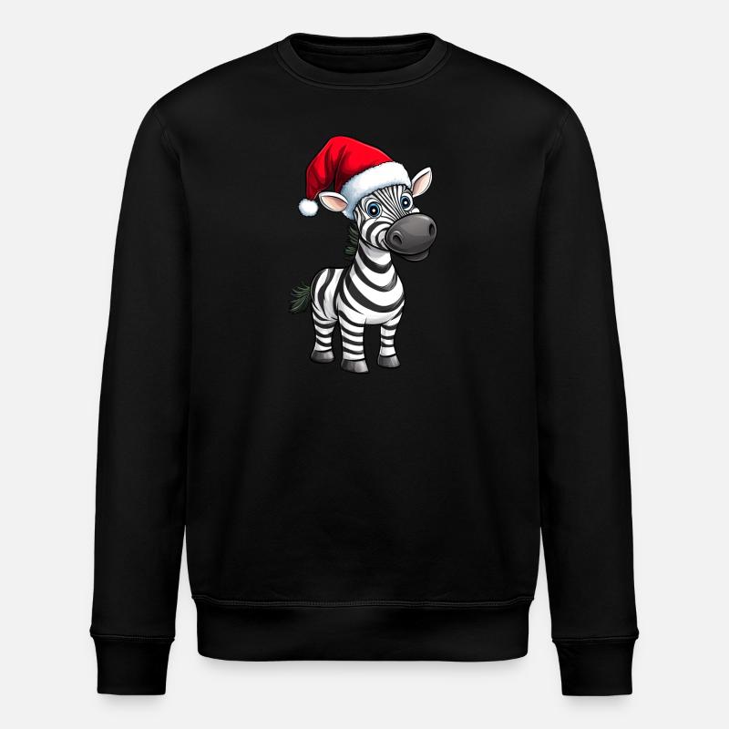 Santa Claus Zebra - Stanley/Stella ROLLER Unisex Organic Sweatshirt - black