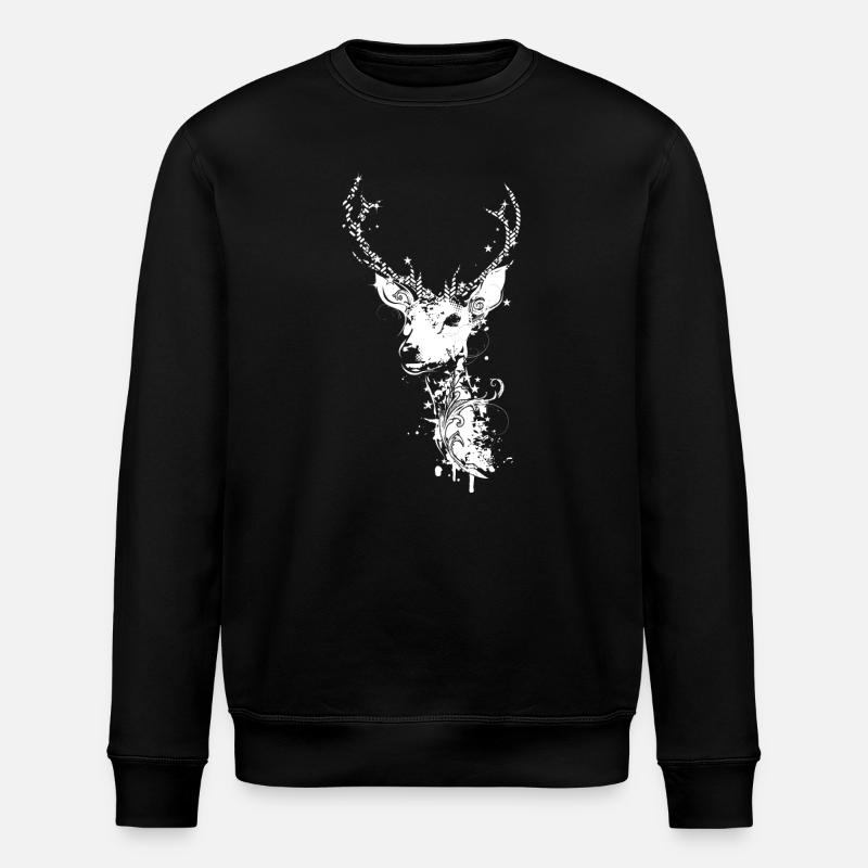 Une tête de cerf - Sweat bio ROLLER Stanley/Stella Unisexe - noir
