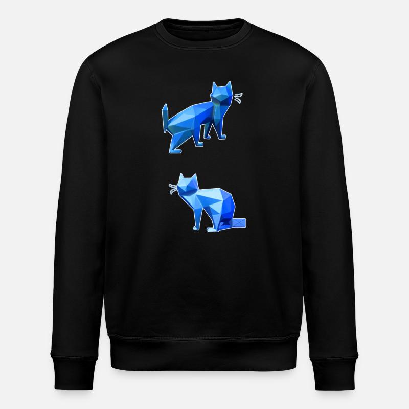 Duo Chat Polygone Bleu - Sweat bio ROLLER Stanley/Stella Unisexe - noir