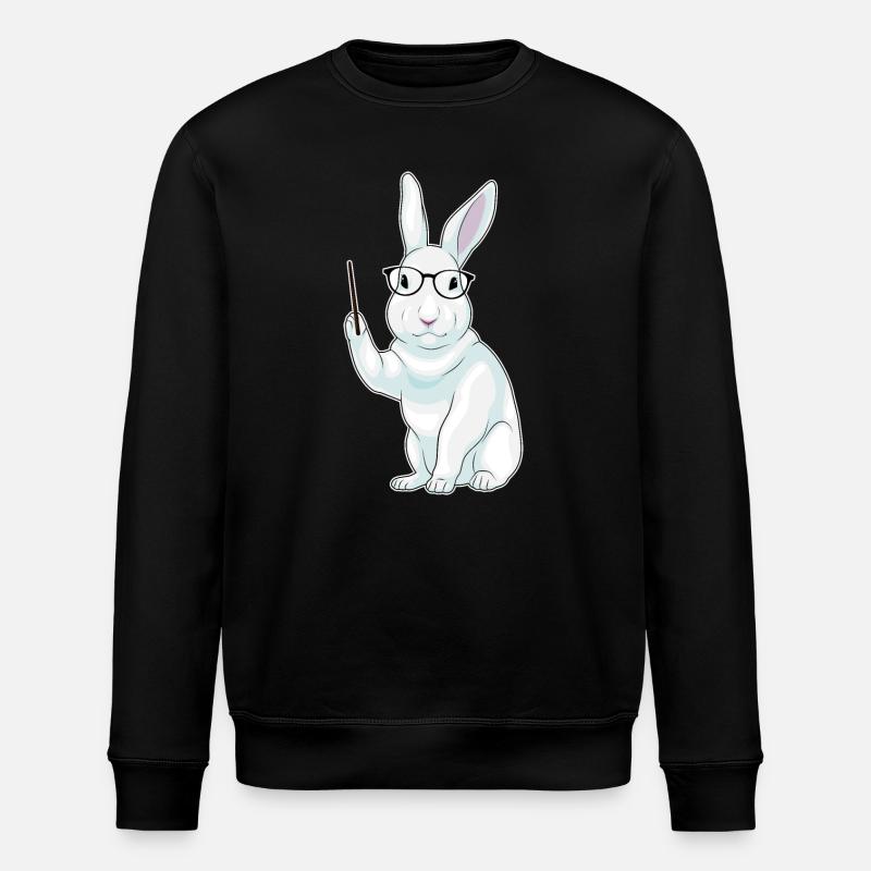 Hase Lehrer Pointer - Stanley/Stella Unisex Bio-Sweatshirt ROLLER - Schwarz