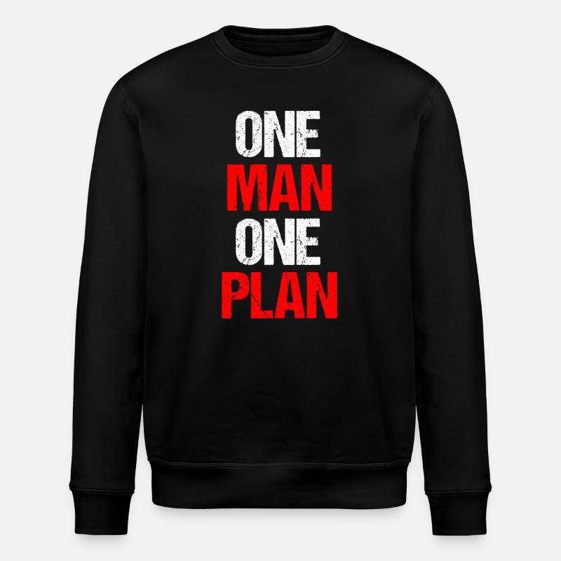 One man, one plan - Stanley/Stella ROLLER Unisex Organic Sweatshirt - black