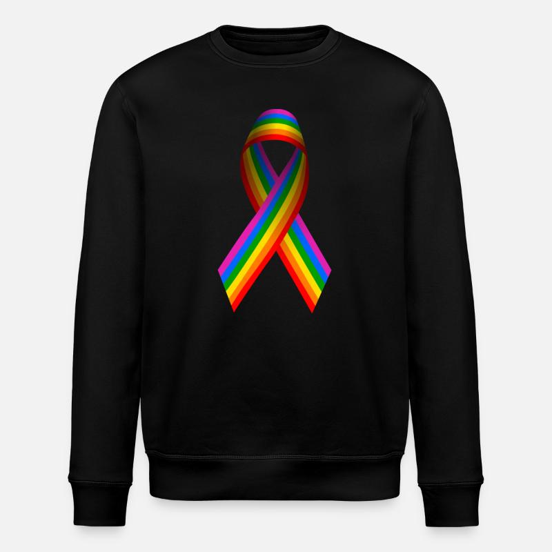 Rainbow flag as a bow - Stanley/Stella ROLLER Unisex Organic Sweatshirt - black