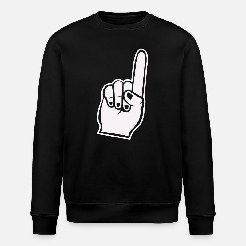 Fan Hand Index Finger Icon - Stanley/Stella ROLLER Unisex Organic Sweatshirt - black