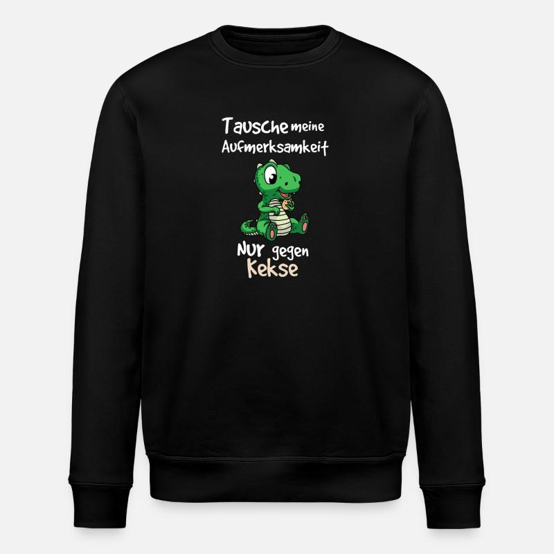 Small Crocodile Saying Design - Stanley/Stella ROLLER Unisex Organic Sweatshirt - black