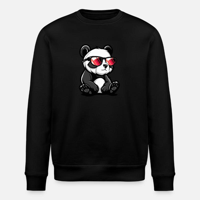 Panda Cool Comic - Stanley/Stella ROLLER Unisex Organic Sweatshirt - black