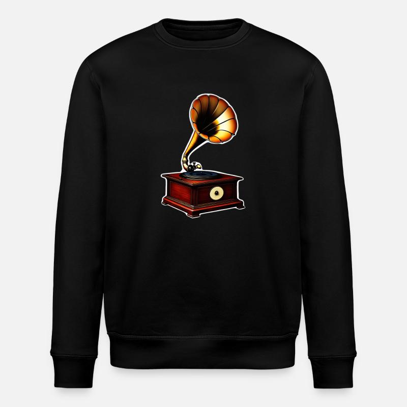 Uralter Grammophon-phänomenaler Klang - Stanley/Stella Unisex Bio-Sweatshirt ROLLER - Schwarz