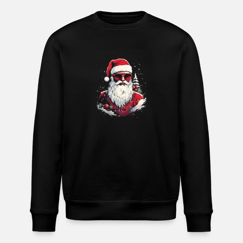 Père noël à lunette - Sweat bio ROLLER Stanley/Stella Unisexe - noir
