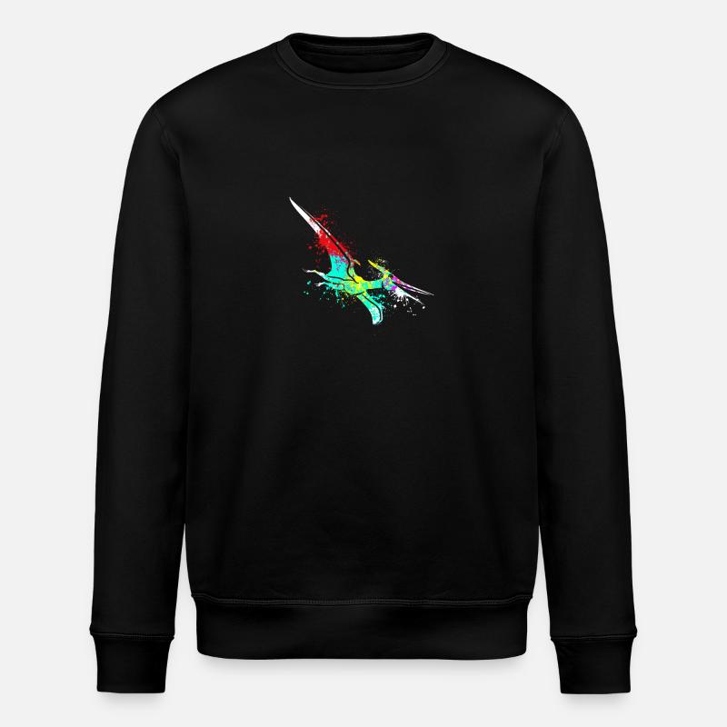 Splash art Dinosaur pterosaurs - Stanley/Stella ROLLER Unisex Organic Sweatshirt - black