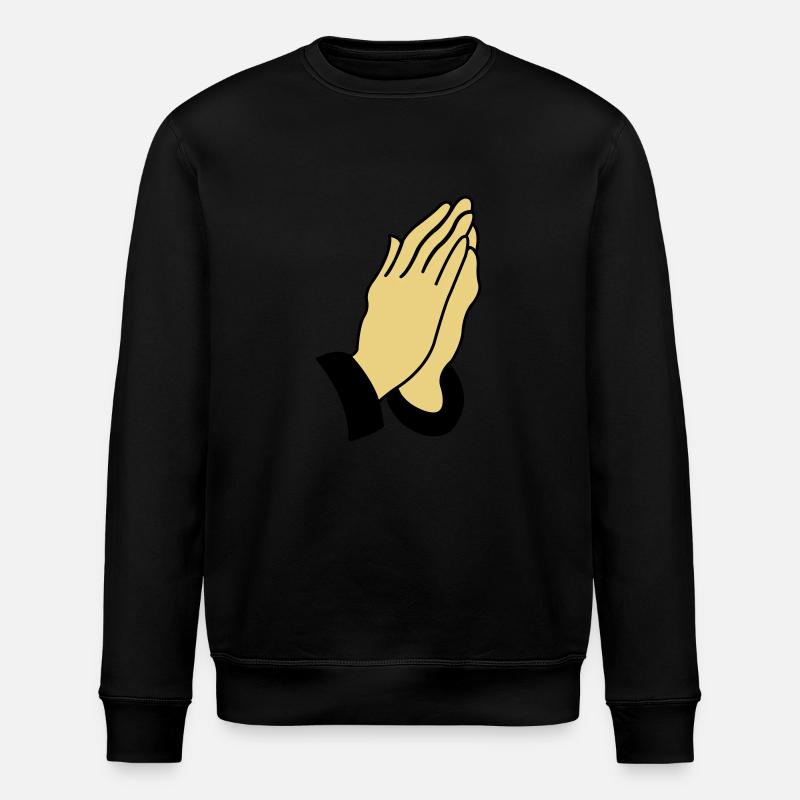 praying_hands_002 - Stanley/Stella Unisex Bio-Sweatshirt ROLLER - Schwarz