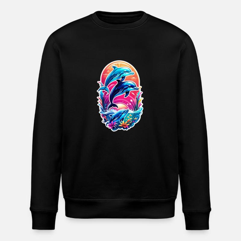 dauphin et ocean - Sweat bio ROLLER Stanley/Stella Unisexe - noir