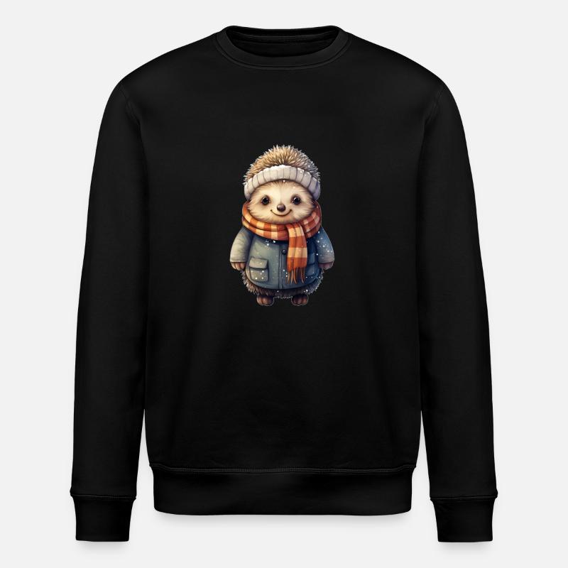 Hedgehogs in winter - Stanley/Stella ROLLER Unisex Organic Sweatshirt - black
