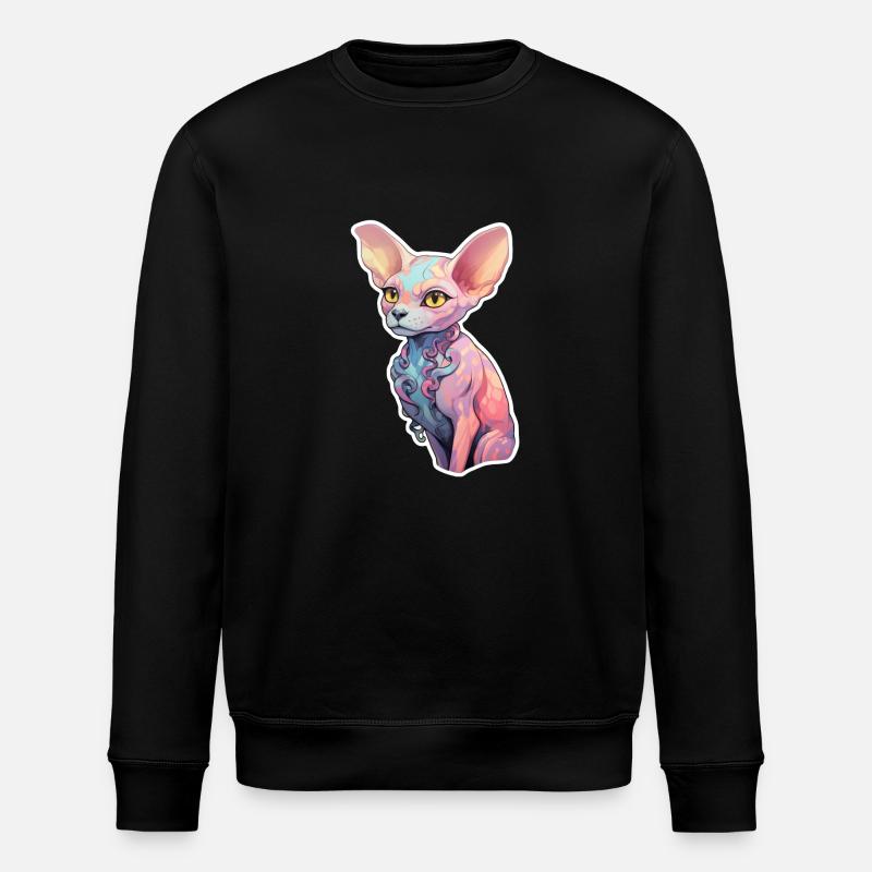 Sphinx-Katze - Stanley/Stella Unisex Bio-Sweatshirt ROLLER - Schwarz
