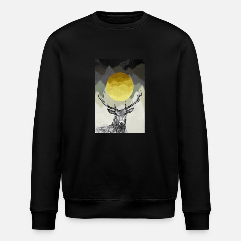 Deer - Stanley/Stella ROLLER Unisex Organic Sweatshirt - black