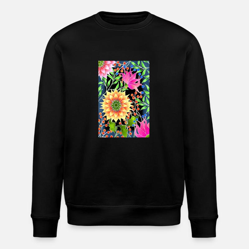 Blumen - Stanley/Stella Unisex Bio-Sweatshirt ROLLER - Schwarz