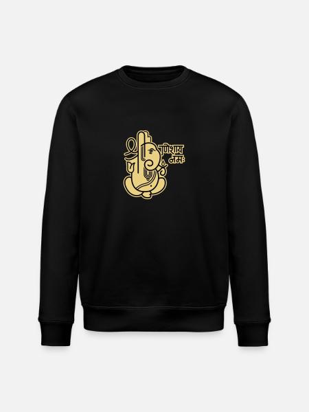 Ganesha Elephant No.05_2c - Stanley/Stella ROLLER Unisex Organic Sweatshirt - black