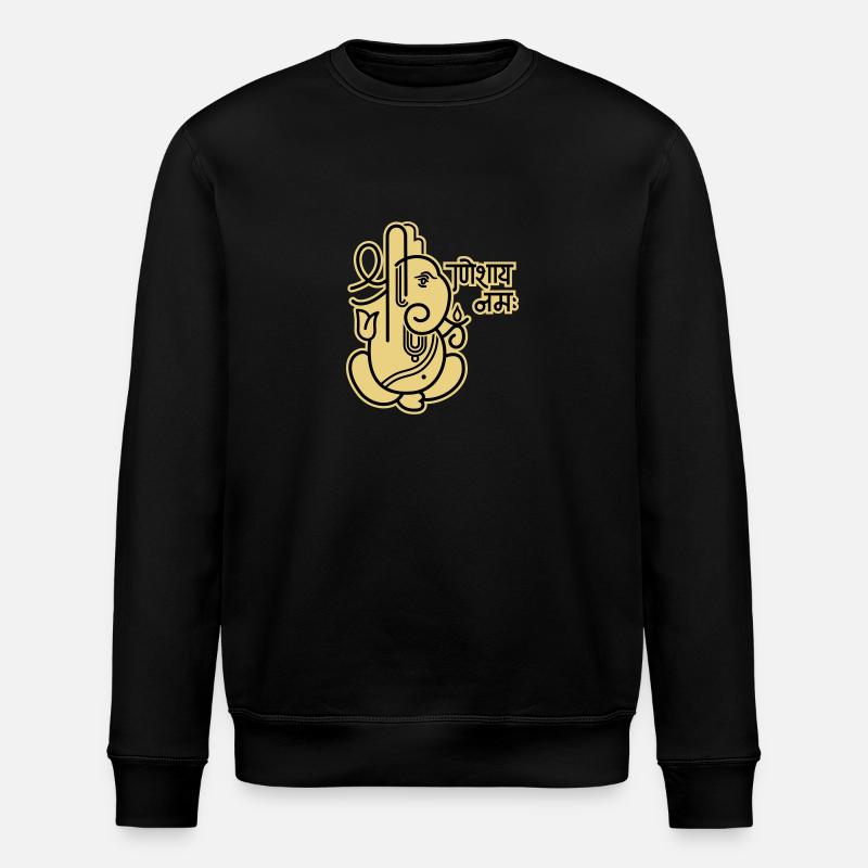 Ganesha Elephant No.05_2c - Stanley/Stella ROLLER Unisex Organic Sweatshirt - black