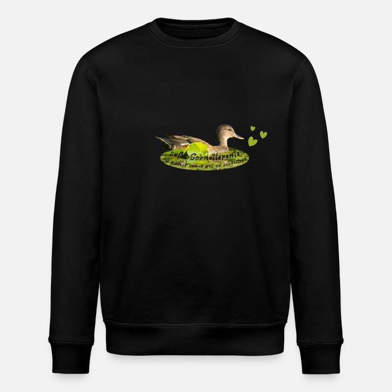 Schnatterente schnattern Quasselstrippe - Stanley/Stella Unisex Bio-Sweatshirt ROLLER - Schwarz