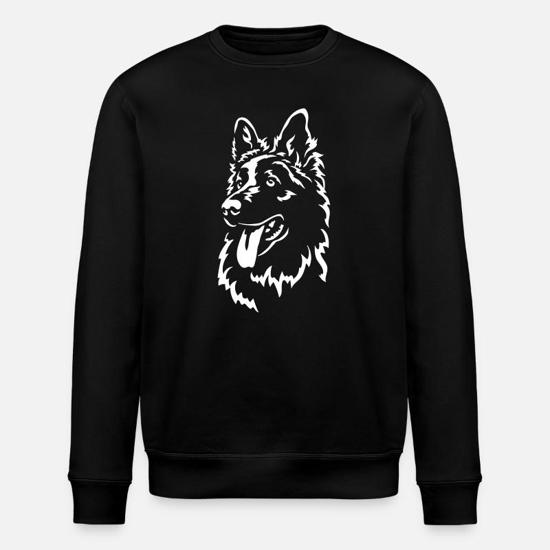 Schweizer Schäferhund Kopf "Black Edition" - Stanley/Stella Unisex Bio-Sweatshirt ROLLER - Schwarz